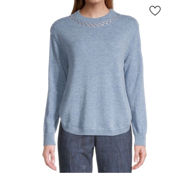 KOBI HALPERIN Luna Cashmere-Wool Blend Sweater Dusty Blue - Picture 1 of 8